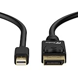 Mini DP to DP Cable, Rankie 6FT Gold Plated Mini DisplayPort to DisplayPort Cable 4K Resolution Ready (Black) - R1105