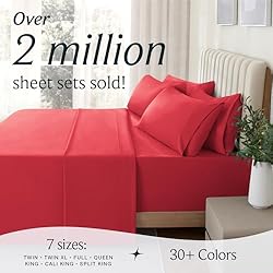 LuxClub 6 PC Full Size Sheet Set Bed Sheets Deep