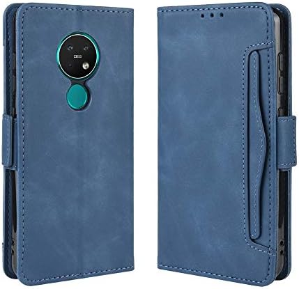 Nokia 7.2 Nokia 6.2 Wallet Case,SRACASE PU Leather Wallet Case with Kickstand and Flip Cover Detachable TPU Case Card Slot for Nokia 7.2 Nokia 6.2 Blue
