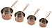 ExcelSteel Professional 4 Piece Stainless Steel Measuring Cups /W Copper Plated Exterior, 1/4, 1/3, 1/2, 1 Cups
