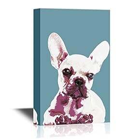 Canvas Wall Art - Artistic Art Illustration on Blue Background - Gallery Wrap Modern Home Art | Ready to Hang - 12x18 inches