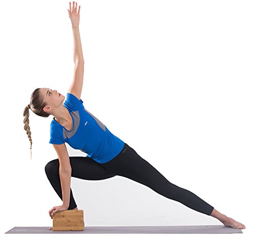 BOSSJOY Bamboo Yoga Block Brick (1 PC), Bamboo Handstand Block Provides Stability Balance & Support, Improve Strength and Deepen Poses - Great for Yoga, Pilates, Workout, Fitness & Gym