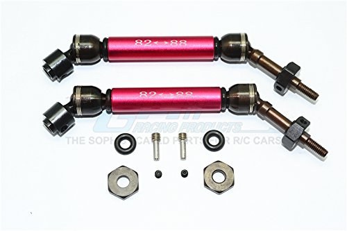 GPM For Traxxas Slash 4X4 Upgrade Parts Steel+Aluminum Rear CVD Drive Shaft With 12mmX6mm Wheel Hex - 1Pr Set Red
