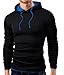 Grin&Bear Men's Long Sleeve Hoodie, Black/Petrol, M, GB101