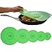 Bizanzzio Top On Flat Silicone Lids - Set of 5 (including an extra large approx 14 inch lid) in Mint Green -Reuseable Super Suction Food Covers