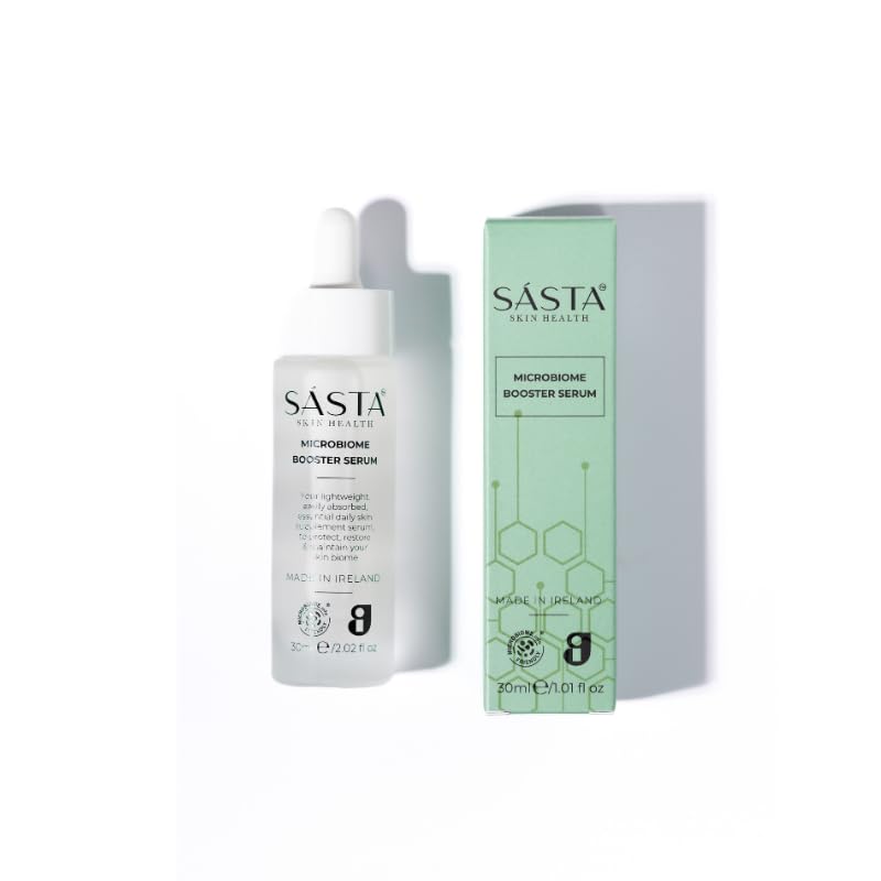 Sásta Microbiome Booster Serum – Prebiotic & Postbiotic Face Serum for Skin Barrier Repair, Hydration, & Anti-Redness, Suitable for All Skin Types 30ml