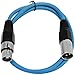 SEISMIC AUDIO - SAXLX-2 - 2' Blue XLR Male to XLR Female Patch Cable - Balanced - 2 Foot Patch Cord