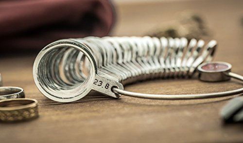 SE 29-Piece Metal Ring Sizer Set - USA Sizes 1-15 Including Half Sizes, 12.4mm-23.8mm Diameter - JT133RS-29