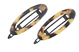 Charles J. Wahba Mini Oval Cutout Delrin Barrette Pair