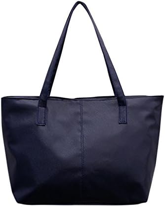 Clearance! Nevera Women Ladies Leather Large Shoulder Bag Tote Purse Travel Bags (Dark Blue)