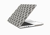 TopCase Quatrefoil / Moroccan Trellis Gray Ultra Slim Light Weight Rubberized Hard Case Cover for Macbook Pro 15