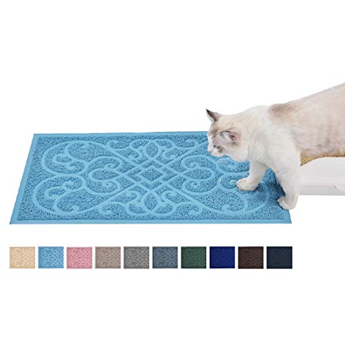 PetLike Cat Litter Mat Kitty Litter Mats for Tray Boxes, Kitty Litter Trapping Mat House Floors Clean (Sky Blue) - Thumbnail 6