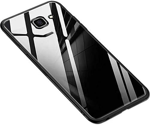 Jotech® Luxurious Toughened Glass Back Case with TPU Bumper Case Cover for Samsung Galaxy J4 Plus (Black)