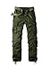 OCHENTA Men's Cotton Military Cargo Pants, 8 Pockets Casual Work Combat Trousers #3357 Army Green 40