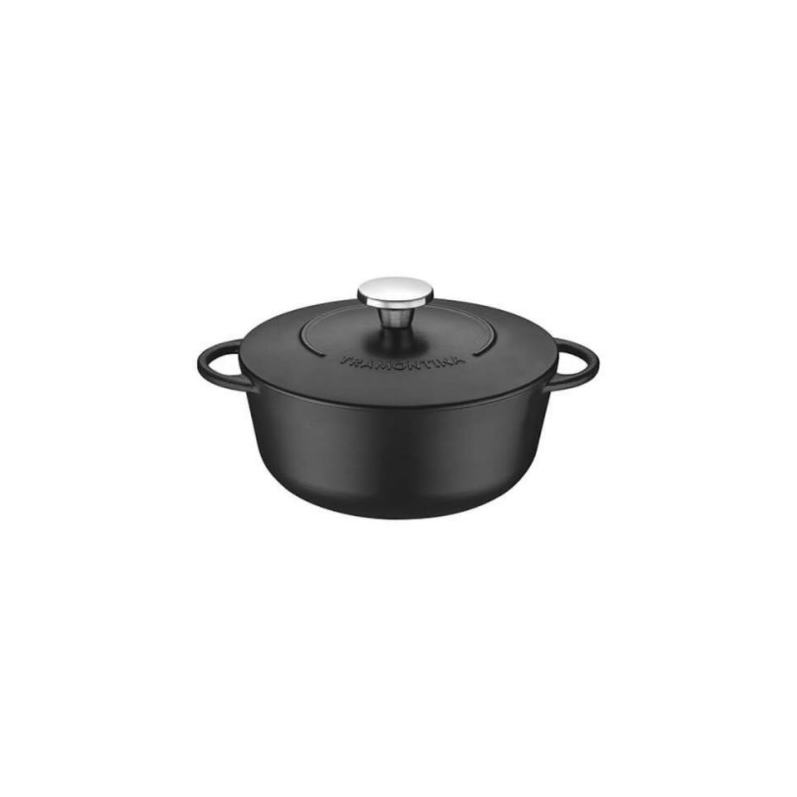 Tramontina Black Enamelled Cast Iron Casserole Dish | 24 cm (4 litre) | Indoor & Outdoor Use