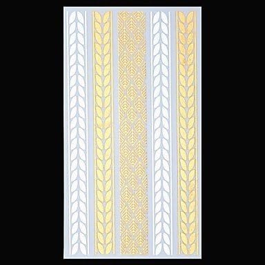 HJLWST 1PC Gold Tattoos Forest Leaf Temporary Tattoos Flash Tattoos Metallic Tattoos Wedding Party Tattoos(23.511cm)