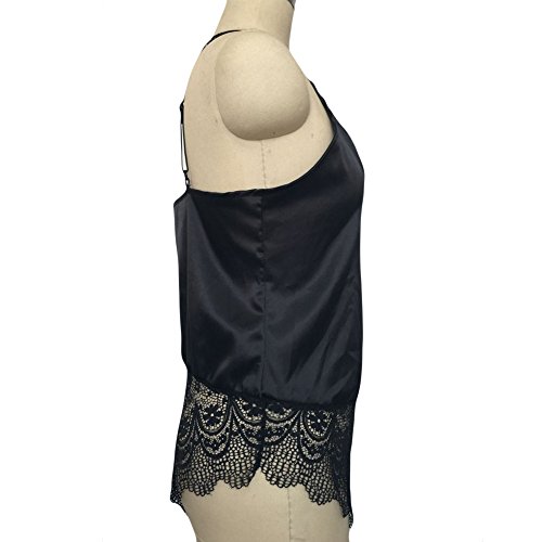 Kaitobe Sexy Lingerie for Women for Sex Ladies Lingerie Lace Siamese Backless Patchwork Halter Babydoll Teddy Sleepwear Black
