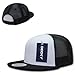 DECKY 6 Panel Flat Bill Trucker Caps, Black/White