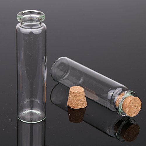 MaxMau 24 Packs of Small Glass Bottles with Cork Stopper Tiny Clear Vials Storage Container for Art Crafts Projects Decoration Party Supplies Wedding Party Favors - Thumbnail 3