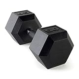 Cap Barbell Fitness Urethane Covered Dumbbell Black,50-Pound