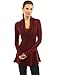 PattyBoutik Women Cowl Neck A-Line Tunic Sweater (Burgundy Medium)