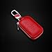 KUMEED Car Key Chain Bag Genuine Leather Smart Keychain Coin Holder Case Cover Pouch Remote Key Fob Bag Keyring Wallet Zipper Case Red
