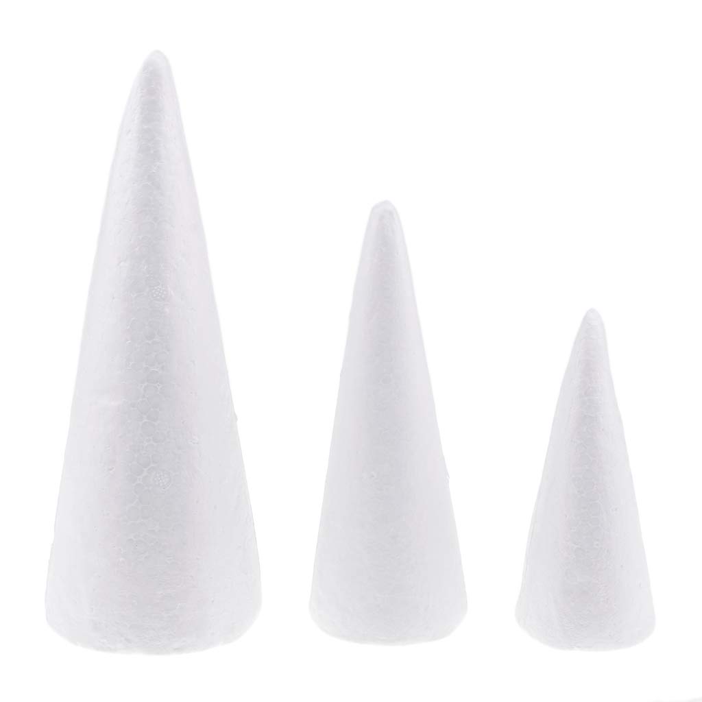 3Pcs Cone Shaped Styrofoam Foam Ornaments for Handmade DIY Modelling Crafts Amazon.in Home