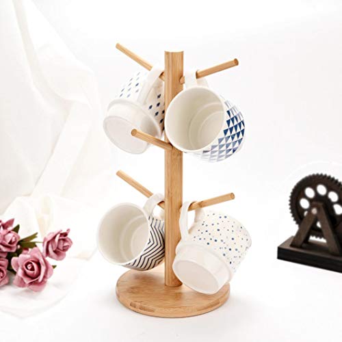 Difcuy Tree Shape Wood Coffee Tea Cup Rack Holder Mug Storage Stand Drinkware Shelf,Mug Holder