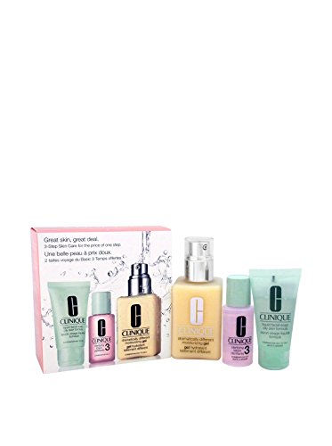 Clinique 3 Piece 3 Step Skin Care Introduction Kit for Unisex, Combination Oily Skin Type