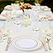 Gold Plastic Plates for Parties -(150 Piece Set), Elegant Disposable Plastic Silverware, Plastic Plates for Wedding, Plastic Dinnerware Set, Heavy Duty Gold Party Plates Forks Spoons Knives Cups Set