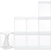 FINGERINSPIRE 8 Pcs Figures Display Case 3x2.6x4.3Inch Stackable Plastic Box Model Display Case with White Base Rectangle Clear Storage Box Plastic Storage Showcase for Minifigures Collections