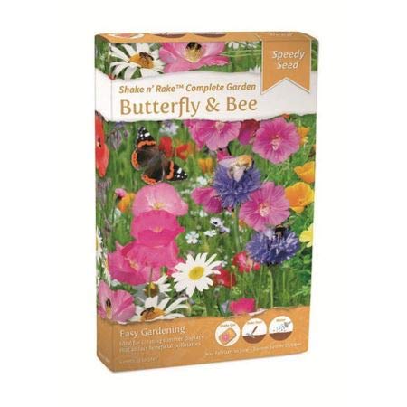 Butterfly & Bee Garden Flower Seeds, Shake 'n Rake, Speedy Seeds