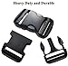 BEAULEGAN Plastic Buckles 1 1/2 Inch (Pack of 6) - Quick Side Release for Luggage Straps, Pet Collar, Backpack Repair, Dual Adjustable Ends, Black