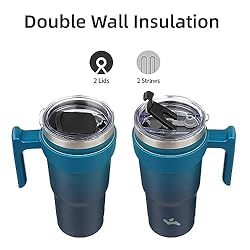 Konokyo 20 oz Tumbler with Handle and 2 Straw 2