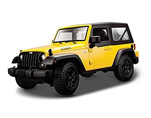 2014 Jeep Wrangler Willys MAISTO SPECIAL EDITION Diecast 1:18 Scale Yellow w/Black top