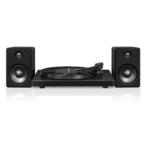 Victrola Modern 3 Speed Bluetooth Turntable with 50 Watt Speakers – Black – ITUT-420 (Renewed)