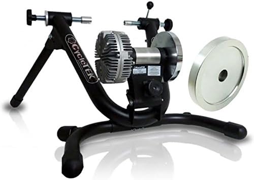 CycleTEK M1 Momentum Indoor Fluid Resistance Cycling Bicycle Trainer with 12lb Accessory Flywheel total 19lb Flywheel