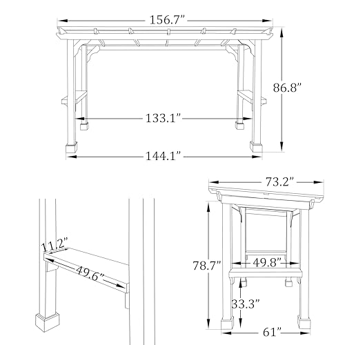 MUPATER 6x13 FT Wooden Grill Gazebo Review: Heavy-Duty BBQ Shelter with Metal Roof image 19