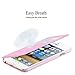 For Apple iPhone 6 Plus & iPhone 6s Plus 5.5 inch Case, FLOVEME [Open View Window] [Smart Slide Free Answer] Premium Slim Fit PU Leather Flip Pouch Polio Holder Cover - Pink