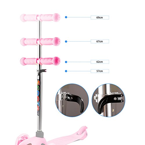 [- WeSkate Kinder Kleinkinder Roller Scooter 3 Räder Verstellbare Mini Kinderscooter Kinderrol