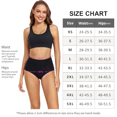 wirarpa Women's Waist-High Briefs, Microfibre Panties, Briefs, Underwear with High Waist, Ultra Soft