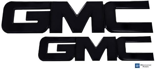 2007-2012 GMC Acadia Black Billet GMC Front &amp; Rear Emblem Combo By AMI