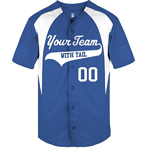3 Color Button Down Custom Mens Baseball Jersey with Your Names and Numbers