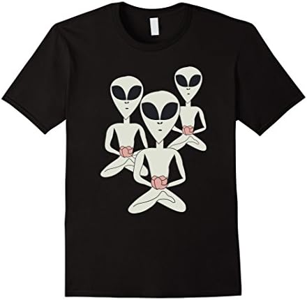 Men's Meditate Shirt | Meditating Shirt | 90s alien shirt Large Black
