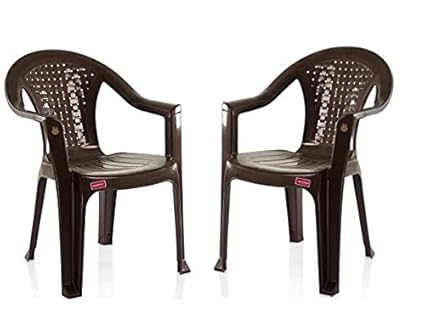 VARMORA Medium Back Check Chair (Set of 2) (Dark Brown)