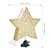 YUNLIGHTS Christmas Tree Topper, Lighted Christmas Tree Toppers Star with Wave Projector Lights for Christmas Holiday Party Decoration-Gold
