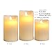 Gideon Flameless LED Candle Set of 3 Sizes 4 inch, 5 inch, 6 inch Made with Real Wax and Dripping Style Design with Realistic Flickering Candle Motion Includes Remote Control - Vanilla Scented