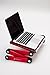 Portable Adjustable Aluminum Laptop Desk/Stand/Table Vented Notebook-MacBook-Ultra Light Weight Ergonomic TV Bed Large Lap Tray Stand Up/Sitting-Red