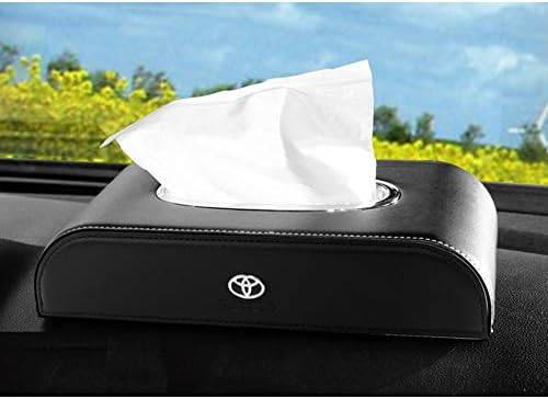 トヨタ 車用 ティッシュケース 車載 ティッシュカバー 車 ティッシュボックス くるま用 ロゴ入り 革 高級 ブラック 車内収納 車用品 国産品 インテリア 高い質感 ティッシュホルダー 便利 卓上収納ボックス Puレザー