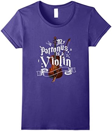 Womens Musical Tees: My Patronus Is A Violin T-Shirt Small Purple